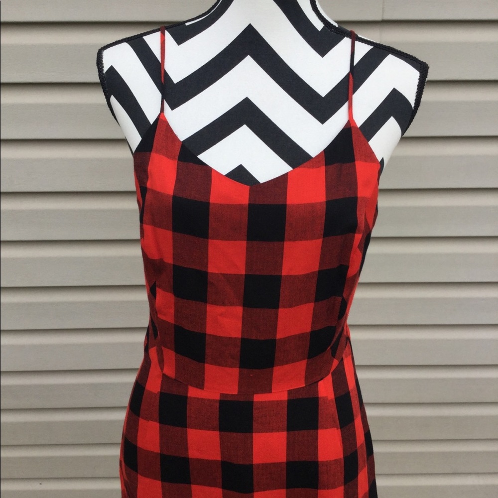 NWT Kensie Red Buffalo Check Dress - Picture 7 of 7